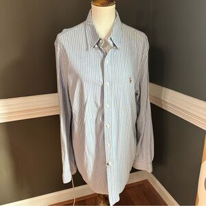 Ralph Lauren Blue Label knit Oxford Striped Button-Down Shirt xl